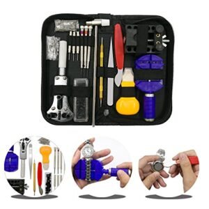 URXTRAL 145 PCS Watch Repair Tool Kit Professional Spring Bar Tool Set, Watch Band Link Pin Tool Set, Back Case Opener Remover with Carrying Case