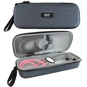 Stethoscope Case by Vive Precision - Hard Protective Carry Cover with Handle - Fits Littman, Vive Precision and Other Cardiology & Nurse Accessories (Classic Gray)