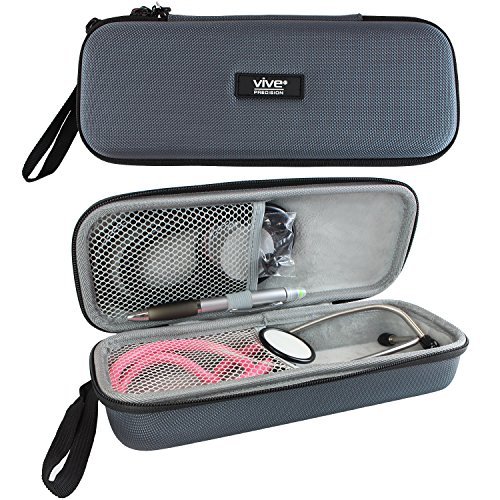 Stethoscope Case by Vive Precision - Hard Protective Carry Cover with Handle - Fits Littman, Vive Precision and Other Cardiology & Nurse Accessories (Classic Gray)