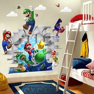 3d View Super Mario Games Art Kids Room Decor Wall Sticker Decals Mural Ws - Sticker Wall Decal