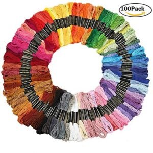 Renba Embroidery Floss 100 Skeins Embroidery Premium Multi-Color Cross Stitch Threads Friendship Bracelet String