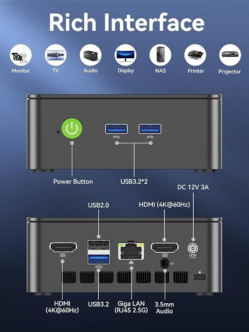 GMKtec G3S Mini PC — Intel N95, 8GB RAM, 256GB SSD - Image 3