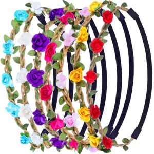 eBoot Multicolor Rose Flower Headband for Girls Hair